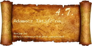 Adamecz Tatjána névjegykártya